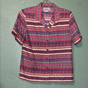 Vintage Trading River Ridge Multicolor Floral Paisley Patterned Ladies Blouse